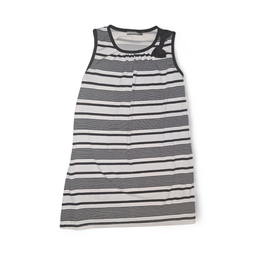 Striped Black and White Kids Casual Dress